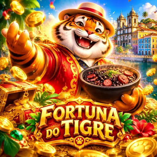 Tela do Fortune Tiger com o tigre dourado e símbolos de sorte chineses