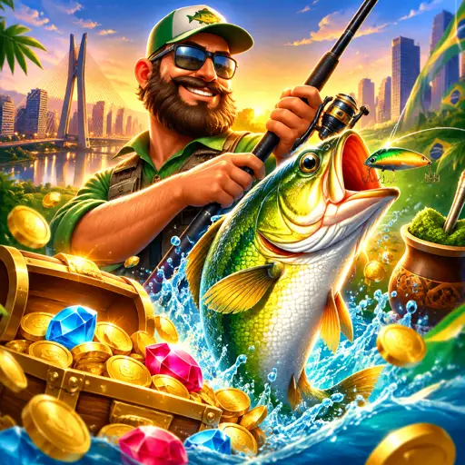 Big Bass Bonanza com pescador e tema de pesca